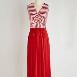 Adore County Maxi Dress in Red Stripes
